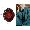 image:imageAlilang Vintage Inspired Antique Reproduct Rose Pink Crystal Flower Cameo Pin BroochRed