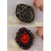 image:imageAlilang Vintage Inspired Antique Reproduct Rose Pink Crystal Flower Cameo Pin BroochRed