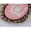 image:imageAlilang Vintage Inspired Antique Reproduct Rose Pink Crystal Flower Cameo Pin BroochRose Pink