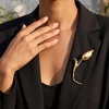 image:imageCicy Bell Brooch Pins for Women 18K Gold Plated Floral Hand JewelryGold Tulip Bud