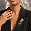image:imageCicy Bell Brooch Pins for Women 18K Gold Plated Floral Hand JewelryHAND236118in