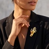 image:imageCicy Bell Brooch Pins for Women 18K Gold Plated Floral Hand JewelryHAND236118in