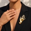 image:imageCicy Bell Brooch Pins for Women 18K Gold Plated Floral Hand JewelryHAND433197in