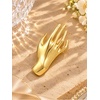 image:imageCicy Bell Brooch Pins for Women 18K Gold Plated Floral Hand JewelryHAND433197in