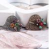image:imageComelyjewel Rhinestone Brooch Pins for Women Hat Jewelry Brooch Pins Durable and UsefulRetro Gold