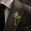 image:imageCrystal Green Butterfly Brooch Pin For Women Vest Blazer Suit Jacket Jeweled Butterfly Green Glass Wings Lapel Brooch Elegant Feminine Suit Pin For Her Women Girls Backpack Hat Decoration Sparkling Insect Jewelry Accessories Fashion Gift For Girl Women