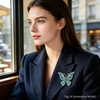 image:imageCrystal Rhinestone Butterfly BroochElegant Butterfly Lapel PinsDeep Blue