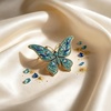 image:imageCrystal Rhinestone Butterfly BroochElegant Butterfly Lapel PinsDeep Blue