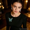 image:imageCrystal Rhinestone Butterfly BroochElegant Butterfly Lapel PinsDeep Blue