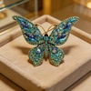 image:imageCrystal Rhinestone Butterfly BroochElegant Butterfly Lapel PinsDeep Blue