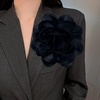 image:imageDainty Satin Fabric Rose Flower Brooches 75in Extra Large Big Camellia Flower Brooches Lapel Pins for Women Wedding Party Dance Dress Clothes AccessoriesBlack