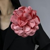 image:imageDainty Satin Fabric Rose Flower Brooches 75in Extra Large Big Camellia Flower Brooches Lapel Pins for Women Wedding Party Dance Dress Clothes AccessoriesWatermelon Red