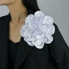 image:imageDainty Satin Fabric Rose Flower Brooches 75in Extra Large Big Camellia Flower Brooches Lapel Pins for Women Wedding Party Dance Dress Clothes AccessoriesWhite