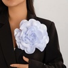 image:imageDainty Satin Fabric Rose Flower Brooches 75in Extra Large Big Camellia Flower Brooches Lapel Pins for Women Wedding Party Dance Dress Clothes AccessoriesWhite