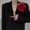 image:imageDainty Satin Fabric Rose Flower Brooches 75in Extra Large Big Camellia Flower Brooches Lapel Pins for Women Wedding Party Dance Dress Clothes AccessoriesRed