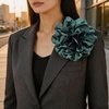 image:imageDainty Satin Fabric Rose Flower Brooches 75in Extra Large Big Camellia Flower Brooches Lapel Pins for Women Wedding Party Dance Dress Clothes AccessoriesGreen