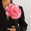 image:imageDainty Satin Fabric Rose Flower Brooches 75in Extra Large Big Camellia Flower Brooches Lapel Pins for Women Wedding Party Dance Dress Clothes AccessoriesLight Pink