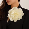 image:imageDainty Satin Fabric Rose Flower Brooches 75in Extra Large Big Camellia Flower Brooches Lapel Pins for Women Wedding Party Dance Dress Clothes AccessoriesBeige