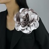 image:imageDainty Satin Fabric Rose Flower Brooches 75in Extra Large Big Camellia Flower Brooches Lapel Pins for Women Wedding Party Dance Dress Clothes AccessoriesGray
