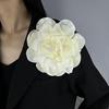 image:imageDainty Satin Fabric Rose Flower Brooches 75in Extra Large Big Camellia Flower Brooches Lapel Pins for Women Wedding Party Dance Dress Clothes AccessoriesBeige