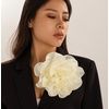 image:imageDainty Satin Fabric Rose Flower Brooches 75in Extra Large Big Camellia Flower Brooches Lapel Pins for Women Wedding Party Dance Dress Clothes AccessoriesBeige
