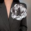 image:imageDainty Satin Fabric Rose Flower Brooches 75in Extra Large Big Camellia Flower Brooches Lapel Pins for Women Wedding Party Dance Dress Clothes AccessoriesGray