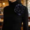 image:imageDainty Satin Fabric Rose Flower Brooches 75in Extra Large Big Camellia Flower Brooches Lapel Pins for Women Wedding Party Dance Dress Clothes AccessoriesBlue