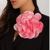 image:imageDainty Satin Fabric Rose Flower Brooches 75in Extra Large Big Camellia Flower Brooches Lapel Pins for Women Wedding Party Dance Dress Clothes AccessoriesLight Pink