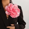 image:imageDainty Satin Fabric Rose Flower Brooches 75in Extra Large Big Camellia Flower Brooches Lapel Pins for Women Wedding Party Dance Dress Clothes AccessoriesLight Pink