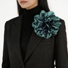 image:imageDainty Satin Fabric Rose Flower Brooches 75in Extra Large Big Camellia Flower Brooches Lapel Pins for Women Wedding Party Dance Dress Clothes AccessoriesGreen
