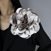 image:imageDainty Satin Fabric Rose Flower Brooches 75in Extra Large Big Camellia Flower Brooches Lapel Pins for Women Wedding Party Dance Dress Clothes AccessoriesGray