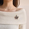 image:imageDreuyet Maple Leaf Brooch Pin For Women Fall Thanksgiving Crystal Colorful Maple Leaf Lapel Pin Party Prom Wedding Thanksgiving Jewelry Giftmaple leaves C