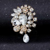 image:imageEzing 4 Pieces Lot Large Big Silver Gold Plated Assorted Crystal Rhinestones Brooch Pins SetA