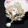 image:imageEzing 4 Pieces Lot Large Big Silver Gold Plated Assorted Crystal Rhinestones Brooch Pins SetA