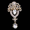 image:imageEzing 4 Pieces Lot Large Big Silver Gold Plated Assorted Crystal Rhinestones Brooch Pins SetA