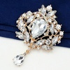 image:imageEzing 4 Pieces Lot Large Big Silver Gold Plated Assorted Crystal Rhinestones Brooch Pins SetA