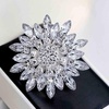image:imageEzing 4 Pieces Lot Large Big Silver Gold Plated Assorted Crystal Rhinestones Brooch Pins SetC