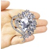 image:imageEzing 4 Pieces Lot Large Big Silver Gold Plated Assorted Crystal Rhinestones Brooch Pins SetC