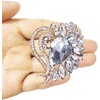 image:imageEzing 4 Pieces Lot Large Big Silver Gold Plated Assorted Crystal Rhinestones Brooch Pins SetD