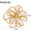 image:imageGold Chunky Hammered Hollow Flower Brooch Pin for WomenLarge Dainty Sweet Textured Floral Statement Lapel Pin Modern Minimalist Jewelry AccessoryGolden2