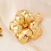 image:imageGold Chunky Hammered Hollow Flower Brooch Pin for WomenLarge Dainty Sweet Textured Floral Statement Lapel Pin Modern Minimalist Jewelry AccessoryGolden1
