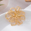 image:imageGold Chunky Hammered Hollow Flower Brooch Pin for WomenLarge Dainty Sweet Textured Floral Statement Lapel Pin Modern Minimalist Jewelry AccessoryGolden2