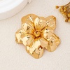 image:imageGold Chunky Hammered Hollow Flower Brooch Pin for WomenLarge Dainty Sweet Textured Floral Statement Lapel Pin Modern Minimalist Jewelry AccessoryGolden1