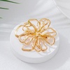 image:imageGold Chunky Hammered Hollow Flower Brooch Pin for WomenLarge Dainty Sweet Textured Floral Statement Lapel Pin Modern Minimalist Jewelry AccessoryGolden2