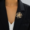 image:imageGold Chunky Hammered Hollow Flower Brooch Pin for WomenLarge Dainty Sweet Textured Floral Statement Lapel Pin Modern Minimalist Jewelry AccessoryGolden2