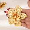 image:imageGold Chunky Hammered Hollow Flower Brooch Pin for WomenLarge Dainty Sweet Textured Floral Statement Lapel Pin Modern Minimalist Jewelry AccessoryGolden1