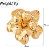 image:imageGold Chunky Hammered Hollow Flower Brooch Pin for WomenLarge Dainty Sweet Textured Floral Statement Lapel Pin Modern Minimalist Jewelry AccessoryGolden1