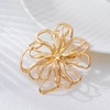 image:imageGold Chunky Hammered Hollow Flower Brooch Pin for WomenLarge Dainty Sweet Textured Floral Statement Lapel Pin Modern Minimalist Jewelry AccessoryGolden2