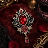 image:imageGothic Rose Brooch for Women Red Victorian Statement Brooch Pin