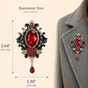 image:imageGothic Rose Brooch for Women Red Victorian Statement Brooch Pin
